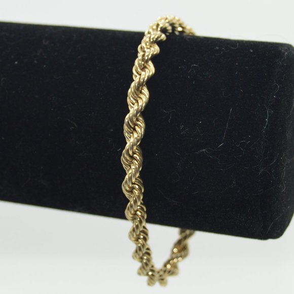 Vintage Gold Toned Twisted Rope Bracelet - Picture 1 of 4